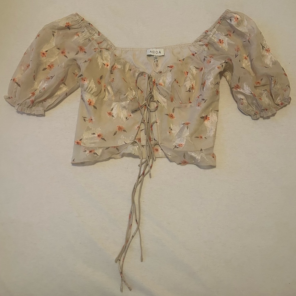 NWT ACOA Lace Up Top